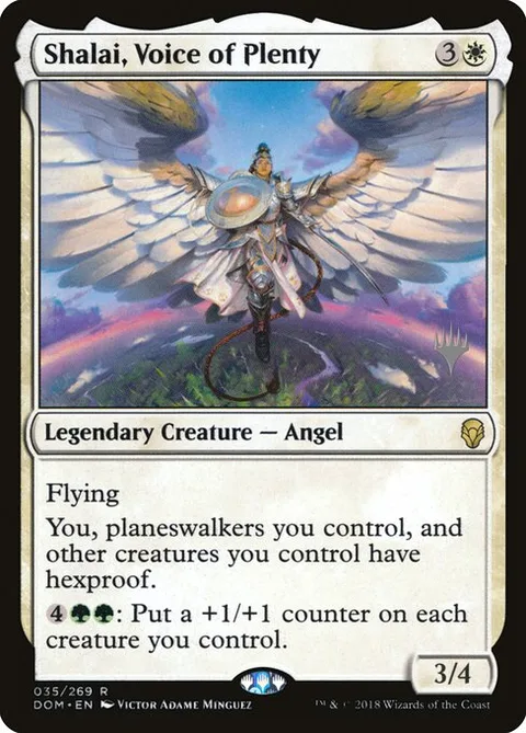 Shalai, Voice of Plenty, card 35p from Dominaria Promos