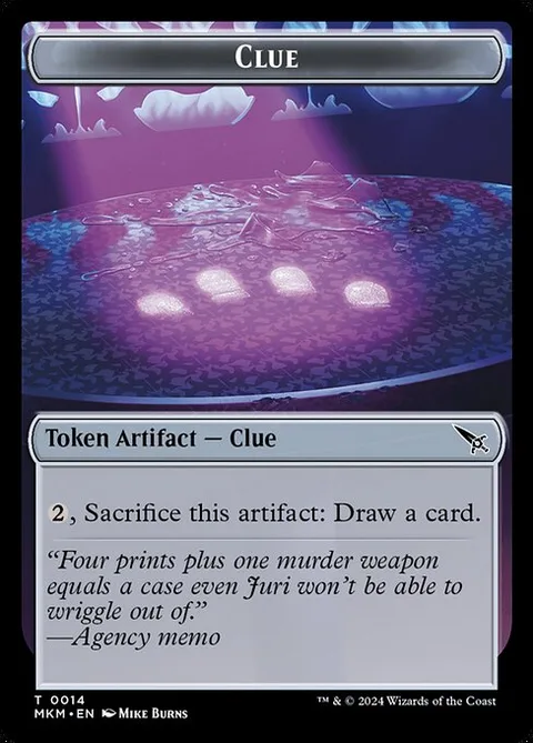 Clue, card 14 from Murders at Karlov Manor Tokens