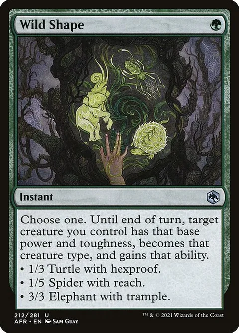 Wild Shape, card 212 from Adventures in the Forgotten Realms