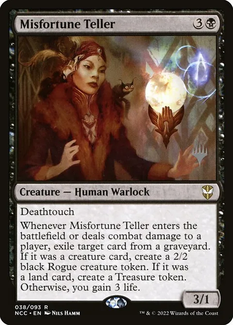 Misfortune Teller, card 38p from New Capenna Commander Promos