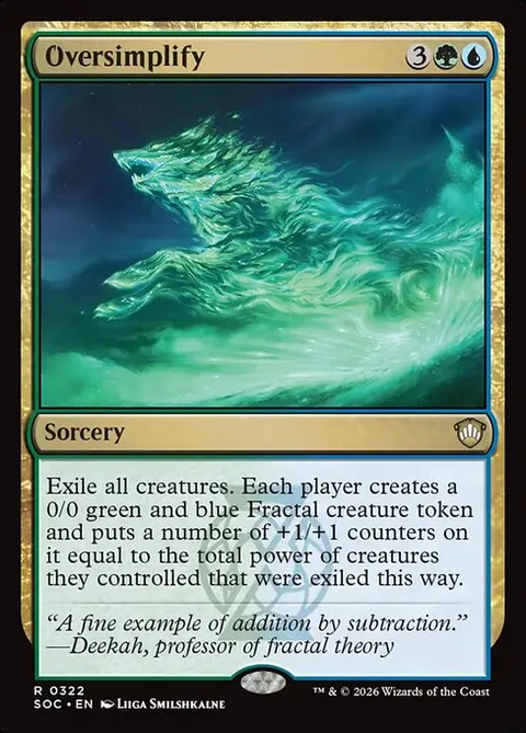 Oversimplify, card 322 from Secrets of Strixhaven Commander
