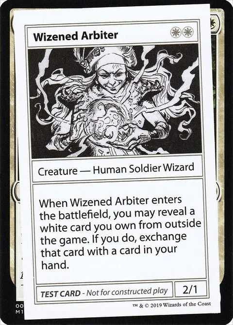 Wizened Arbiter, card 14 from Mystery Booster Playtest Cards 2021