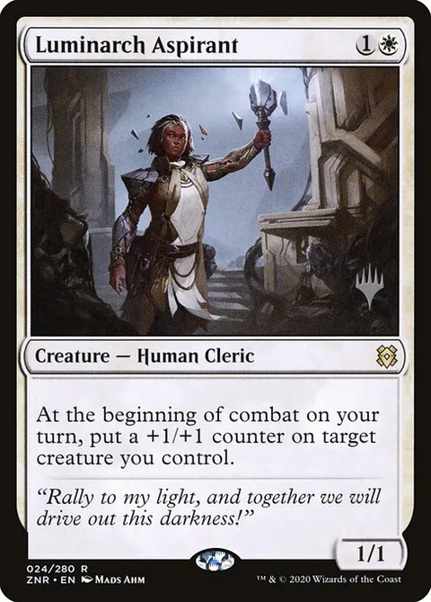 Luminarch Aspirant, card 24p from Zendikar Rising Promos