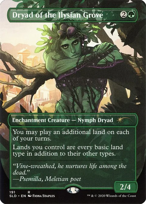 Dryad of the Ilysian Grove, card 191 from Secret Lair Drop