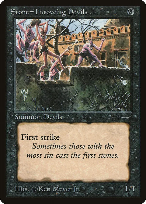 Stone-Throwing Devils, card 33† from Arabian Nights