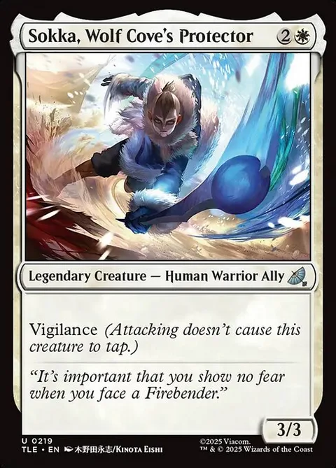 Sokka, Wolf Cove's Protector, card 219 from Avatar: The Last Airbender Eternal