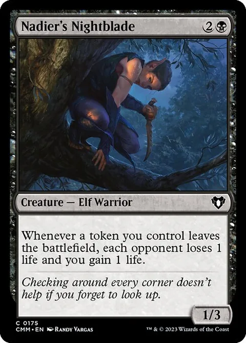 Nadier's Nightblade, card 175 from Commander Masters