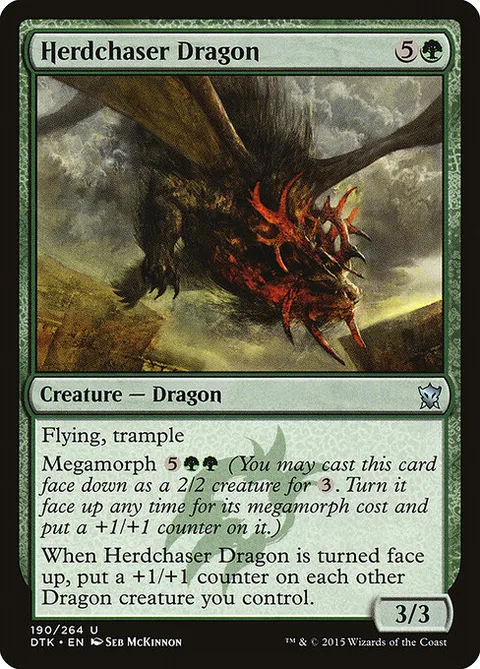 Herdchaser Dragon, card 190 from Dragons of Tarkir