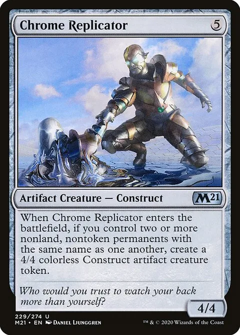 Chrome Replicator, card 229 from Core Set 2021