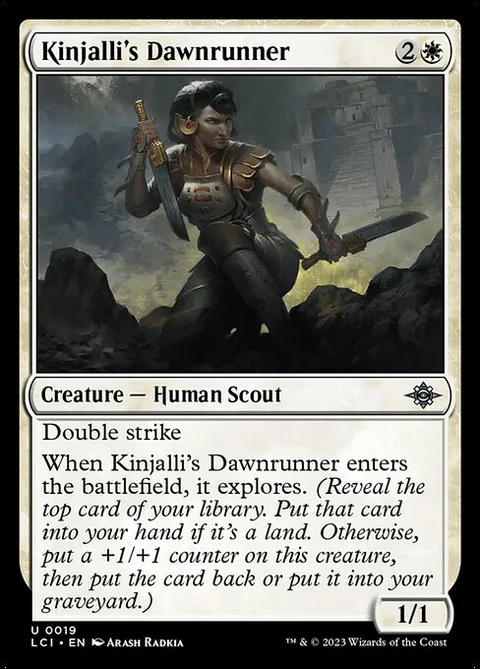 Kinjalli's Dawnrunner, card 19 from The Lost Caverns of Ixalan