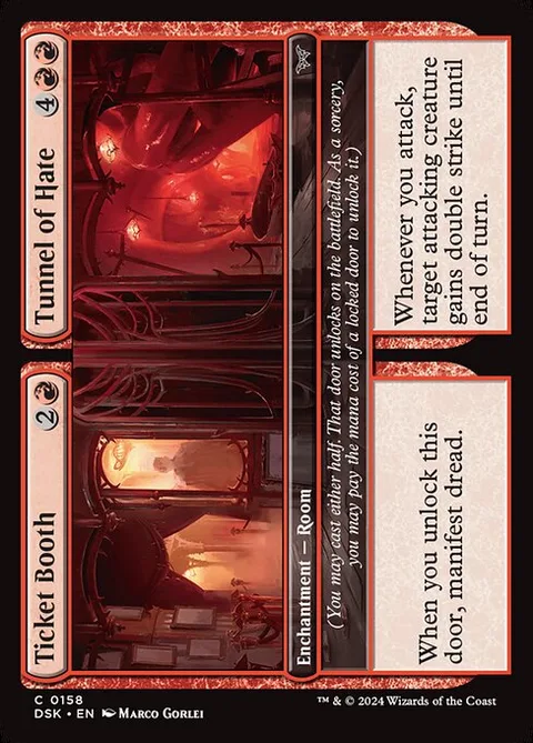 Ticket Booth // Tunnel of Hate, carte 158 de Duskmourn: House of Horror