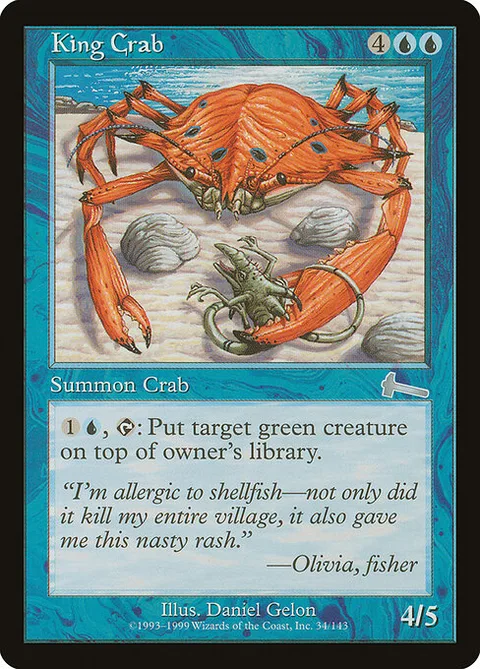 King Crab, card 34 from Urza's Legacy