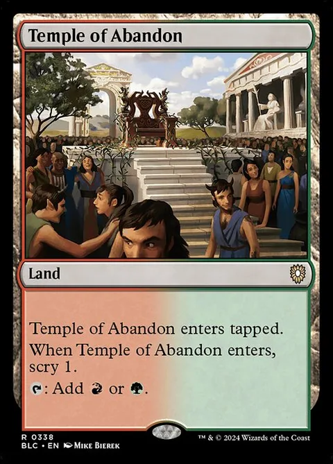 Temple of Abandon, card 338 from Bloomburrow Commander