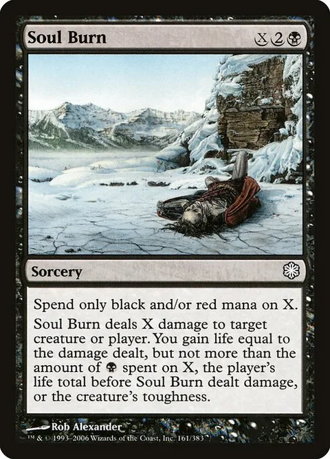 Soul Burn, card 161 from Coldsnap Theme Decks