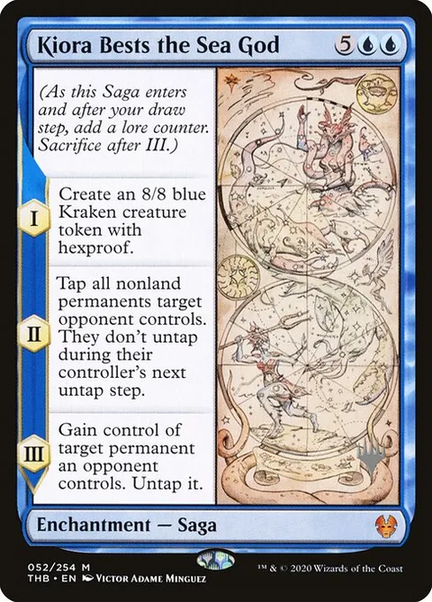 Kiora Bests the Sea God, card 52p from Theros Beyond Death Promos