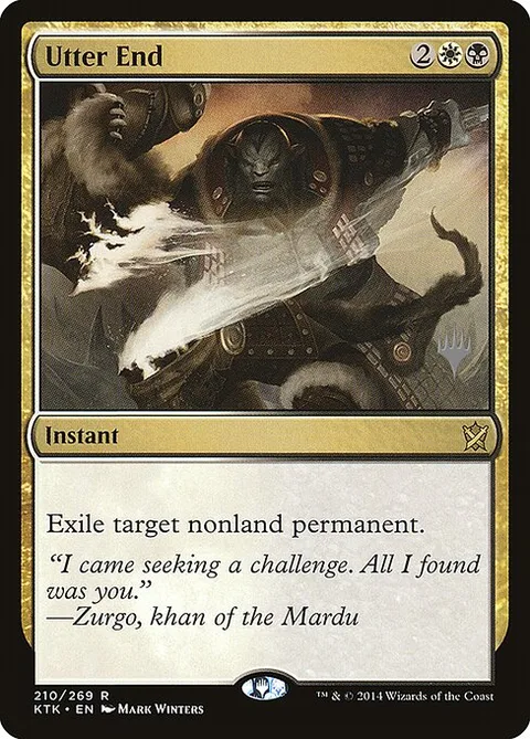Utter End, card 210p from Khans of Tarkir Promos