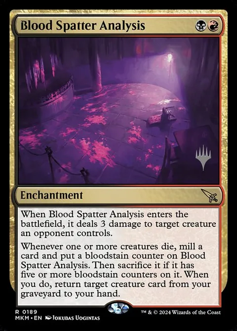 Blood Spatter Analysis, card 189p from Murders at Karlov Manor Promos