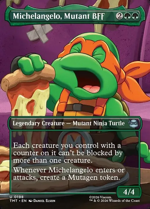 Michelangelo, Mutant BFF, card 198 from Teenage Mutant Ninja Turtles