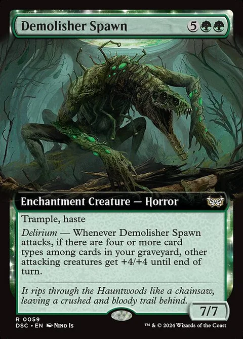 Demolisher Spawn, card 59 from Duskmourn: House of Horror Commander