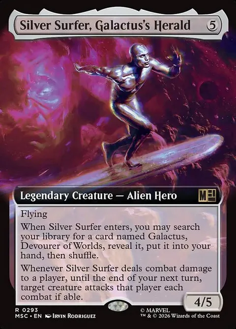 Silver Surfer, Galactus's Herald, carte 293 de Marvel Super Heroes Commander