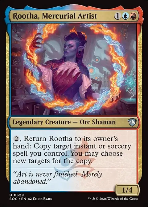 Rootha, Mercurial Artist, card 329 from Secrets of Strixhaven Commander