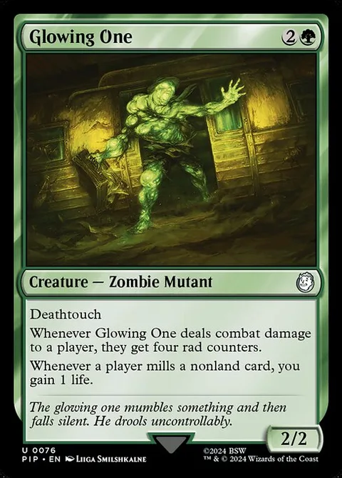 Glowing One, card 76 from Fallout