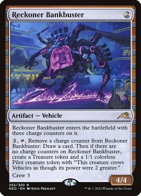 Reckoner Bankbuster, card 255p from Kamigawa: Neon Dynasty Promos