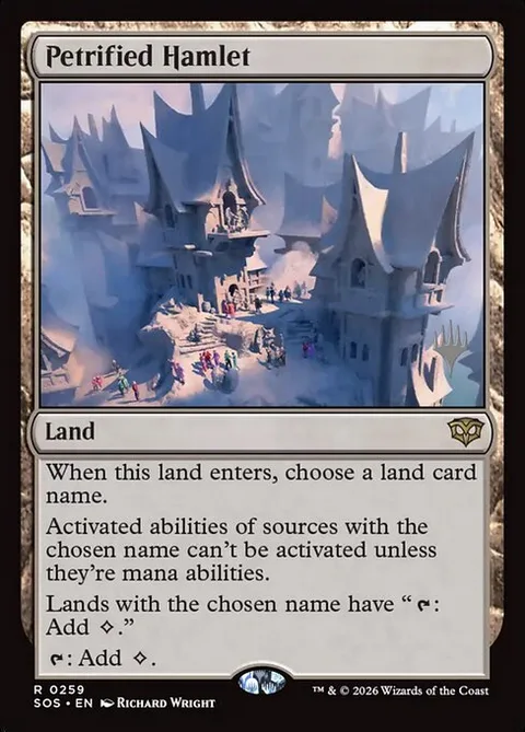 Petrified Hamlet, card 259p from Secrets of Strixhaven Promos