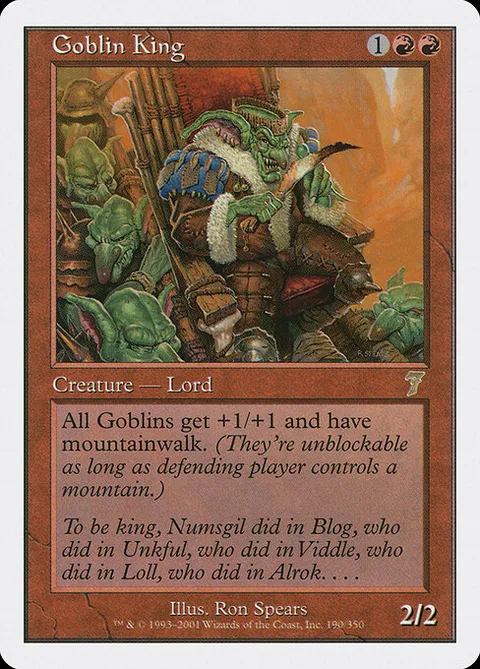 Goblin King, card 190 from Seventh Edition