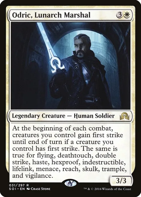 Odric, Lunarch Marshal, card 31 from Shadows over Innistrad
