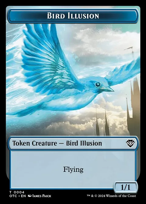 Bird Illusion, card 4 from Outlaws of Thunder Junction Commander Tokens