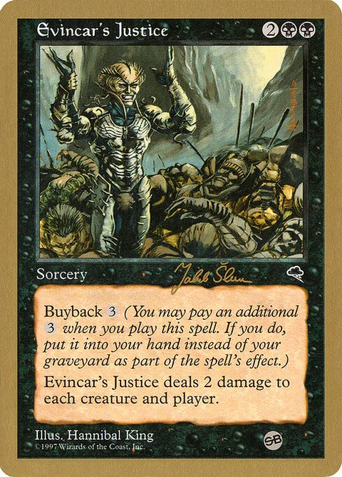 Evincar's Justice, card js134sb from World Championship Decks 1999