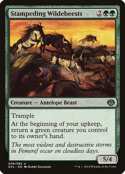 Stampeding Wildebeests, card 9 from Duel Decks Anthology: Garruk vs. Liliana