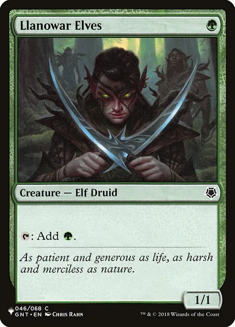 Llanowar Elves, card GNT-46 from The List