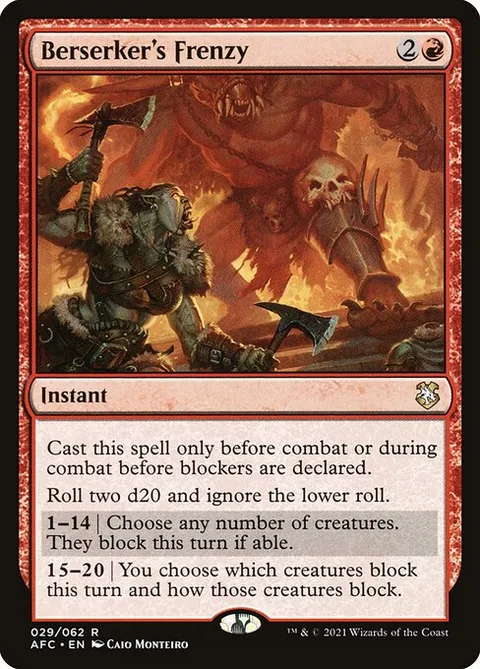 Berserker's Frenzy, card 29 from Forgotten Realms Commander