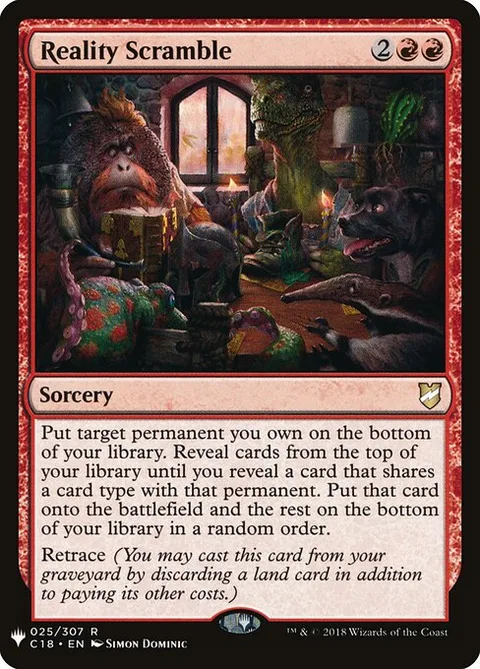 Reality Scramble, card C18-25 from The List