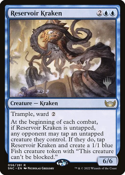 Reservoir Kraken, card 56p from Streets of New Capenna Promos