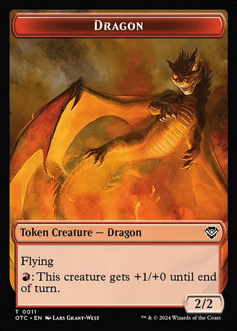 Dragon, card 11 from Outlaws of Thunder Junction Commander Tokens
