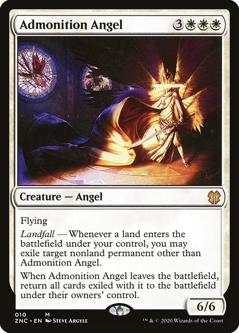 Admonition Angel, card 10 from Zendikar Rising Commander