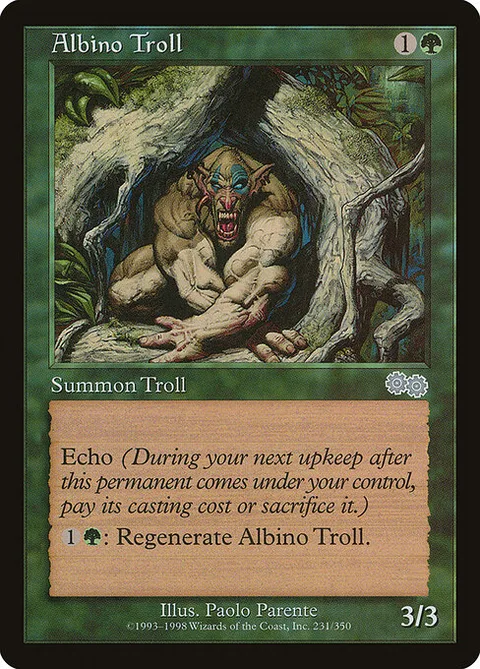 Albino Troll, card 231 from Urza's Saga
