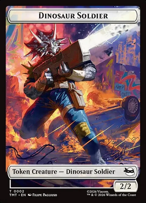 Dinosaur Soldier, card 2 from Teenage Mutant Ninja Turtles Tokens