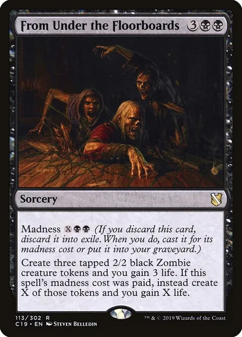 From Under the Floorboards, card 113 from Commander 2019