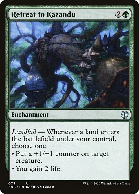 Retreat to Kazandu, carte 78 de Zendikar Rising Commander