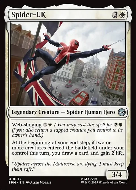 Spider-UK, card 17 from Marvel's Spider-Man