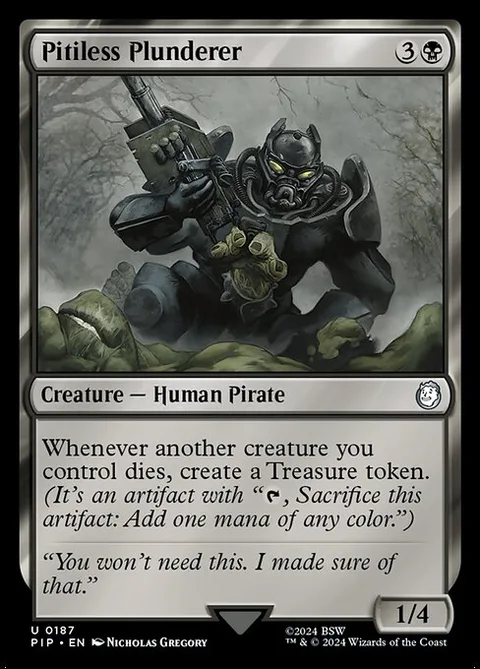 Pitiless Plunderer, card 187 from Fallout