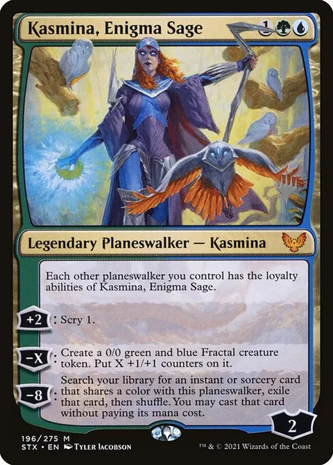 Kasmina, Enigma Sage, card 196p from Strixhaven: School of Mages Promos