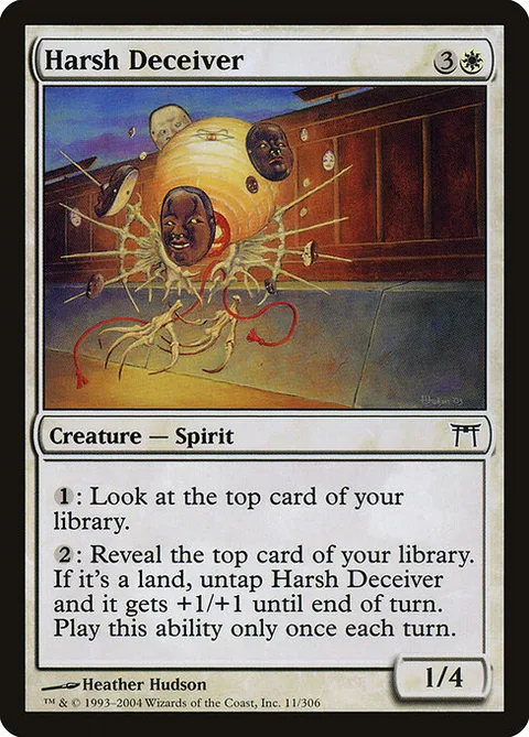 Harsh Deceiver, card 11 from Champions of Kamigawa