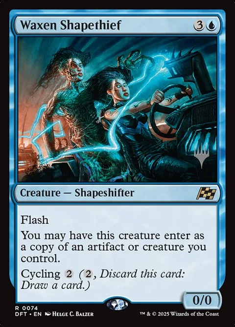 Waxen Shapethief, card 74p from Aetherdrift Promos