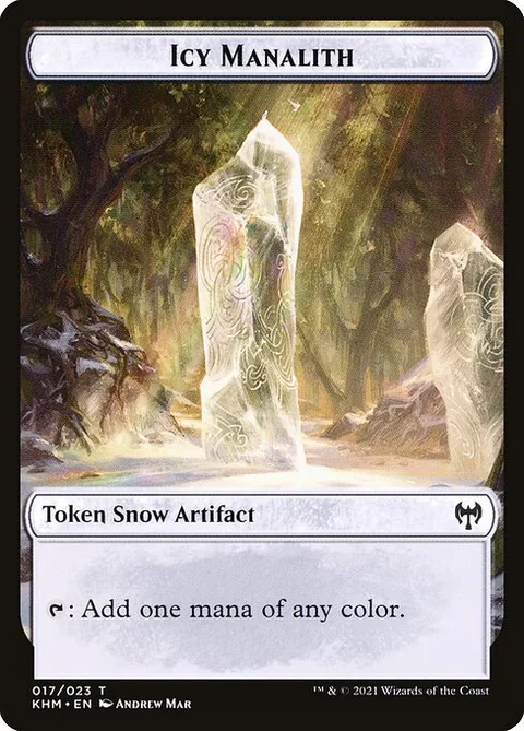 Icy Manalith, card 17 from Kaldheim Tokens