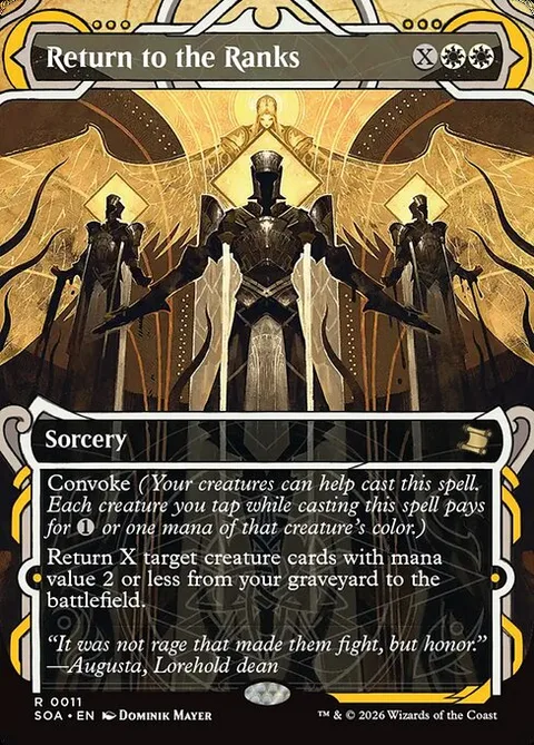 Return to the Ranks, card 11 from Secrets of Strixhaven Mystical Archive